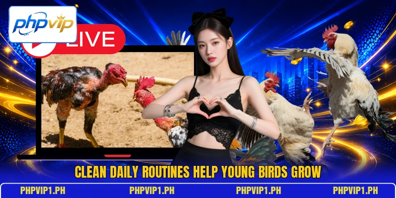 Clean daily routines help young birds grow Clean daily routines help young birds grow
