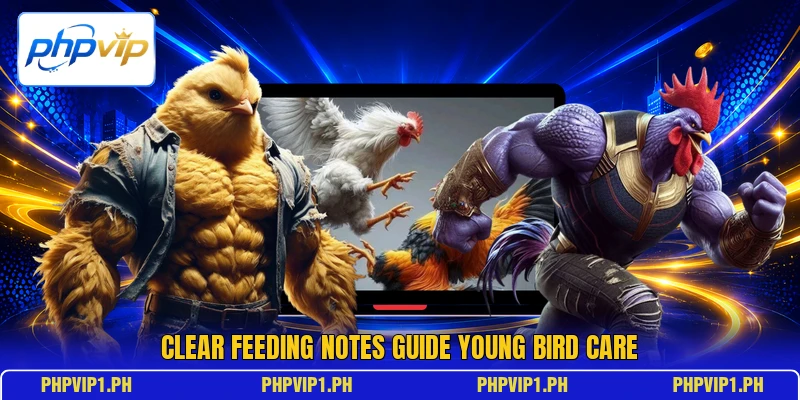 Clear feeding notes guide young bird care Clear feeding notes guide young bird care