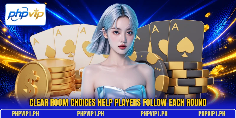 Clear room choices help players follow each round Clear room choices help players follow each round