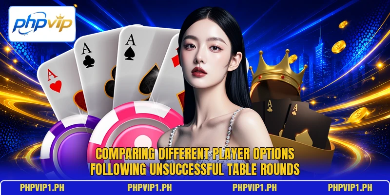 Comparing different player options following unsuccessful table rounds Comparing different player options following unsuccessful table rounds
