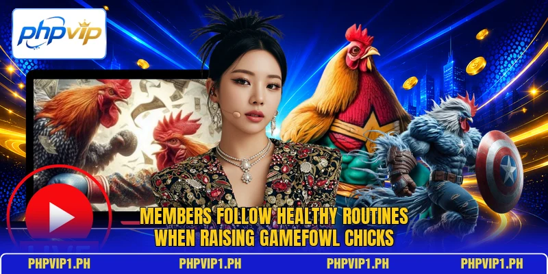 Members follow healthy routines when raising gamefowl chicks Members follow healthy routines when raising gamefowl chicks
