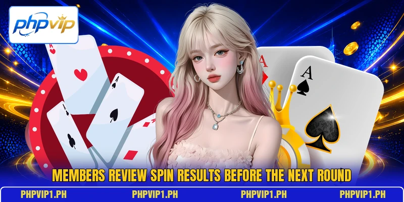 Members review spin results before the next round Members review spin results before the next round