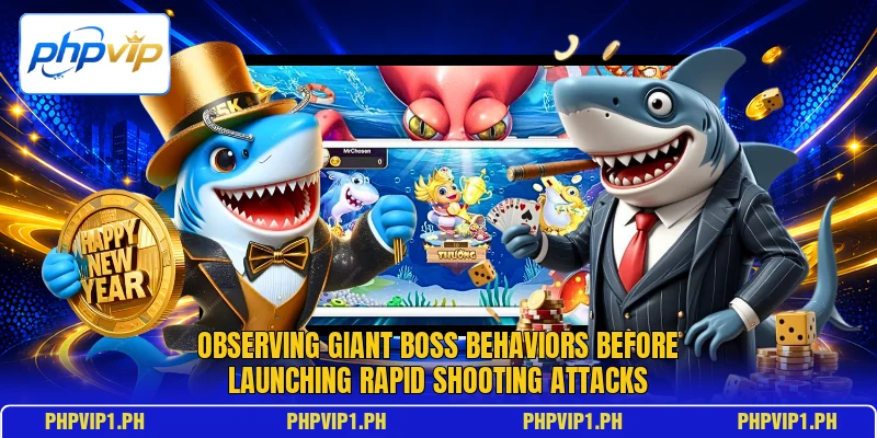 Observing giant boss behaviors before launching rapid shooting attacks Observing giant boss behaviors before launching rapid shooting attacks