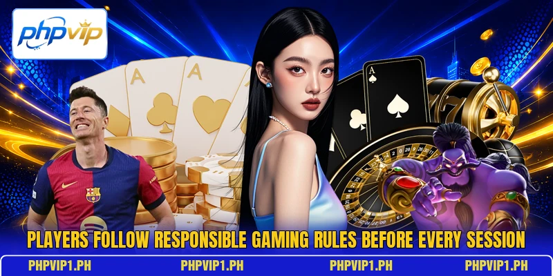 Players follow responsible gaming rules before every session