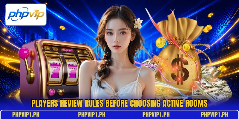 Players review rules before choosing active rooms Players review rules before choosing active rooms