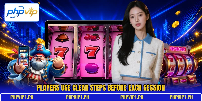 Players use clear steps before each session Players use clear steps before each session